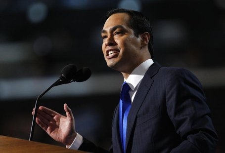 Keynote speaker and San Antonio, Texas Mayor Julian Castro addresses the first session of the Democratic National Convention in Charlotte, N Keynote speaker and San Antonio, Texas Mayor Julian Castro addresses the first session of the Democratic National Convention in Charlotte, N