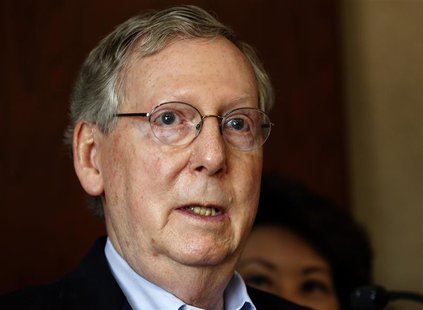 U.S. Senate Republican Leader Senator Mitch McConnell (R-KY) speaks to supporters during a campaign stop at the Lexington Airport in Lexingt U.S. Senate Republican Leader Senator Mitch McConnell (R-KY) speaks to supporters during a campaign stop at the Lexington Airport in Lexingt