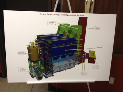 A computer drawing of what the dry scrubber and bag house system will look at Edgewater Power Plant in Sheboygan. A computer drawing of what the dry scrubber and bag house system will look at Edgewater Power Plant in Sheboygan.