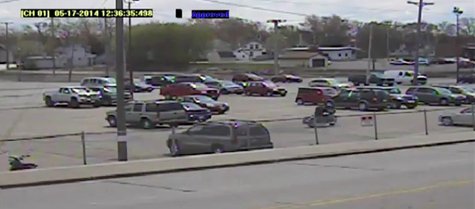 Motorcycle being stolen from Menasha parking lot on Saturday May 19, 2014. (Photo from Menasha Police Department). Motorcycle being stolen from Menasha parking lot on Saturday May 19, 2014. (Photo from Menasha Police Department).