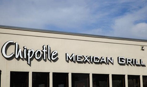 The sign for Chipotle Mexican Grill's restaurant is seen in Westminster, Colorado October 17, 2013. REUTERS/Rick Wilking The sign for Chipotle Mexican Grill's restaurant is seen in Westminster, Colorado October 17, 2013. REUTERS/Rick Wilking