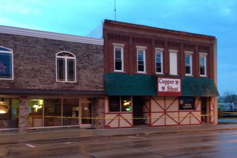 The Copper Shot Bar in downtown New London is damaged by fire, May 20, 2014. (Photo from: FOX 11). The Copper Shot Bar in downtown New London is damaged by fire, May 20, 2014. (Photo from: FOX 11).