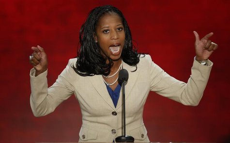 Republican U.S. congressional candidate and Saratoga Springs, Utah Mayor Mia Love addresses the second session of the Republican National Co Republican U.S. congressional candidate and Saratoga Springs, Utah Mayor Mia Love addresses the second session of the Republican National Co