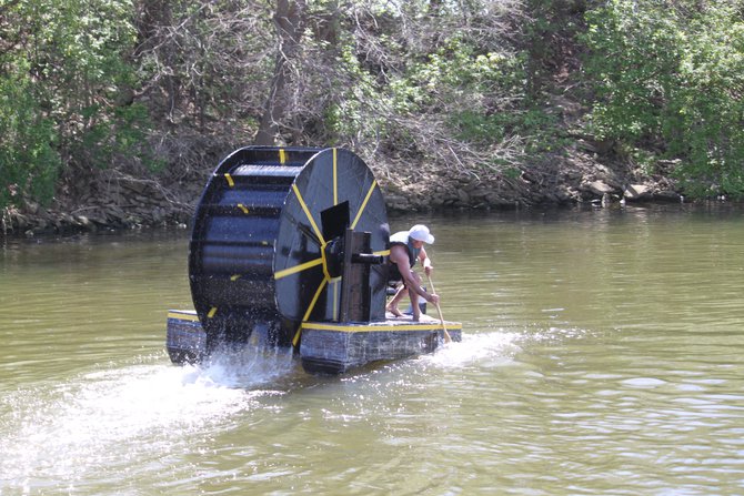 Murphy, Katie & Nick hosted the Redneck Regatta cardboard boat race at Celebrate De Pere 2014