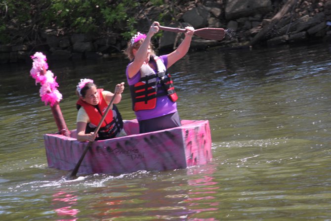 Murphy, Katie & Nick hosted the Redneck Regatta cardboard boat race at Celebrate De Pere 2014