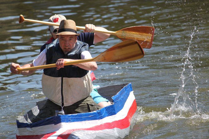 Murphy, Katie & Nick hosted the Redneck Regatta cardboard boat race at Celebrate De Pere 2014