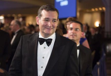 Senator Ted Cruz (R-TX) walks during the White House Correspondents' Association Dinner in Washington May 3, 2014.
CREDIT: REUTERS/JOSHUA ROBERTS Senator Ted Cruz (R-TX) walks during the White House Correspondents' Association Dinner in Washington May 3, 2014.
CREDIT: REUTERS/JOSHUA ROBERTS