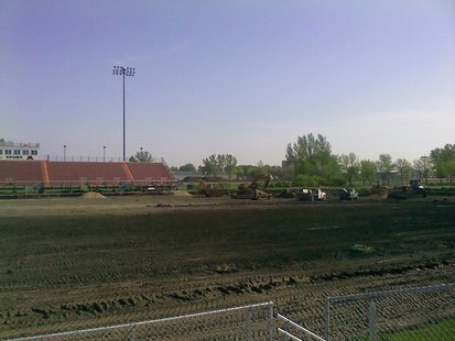 Trucks working on renovations at Moorhead High School's Jim Gotta Stadium Trucks working on renovations at Moorhead High School's Jim Gotta Stadium
