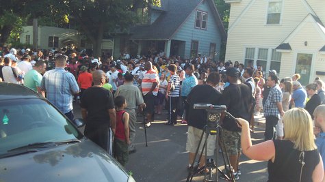 Just part of the crowd that gathered for the Sunday night vigil on Race St. Just part of the crowd that gathered for the Sunday night vigil on Race St.
