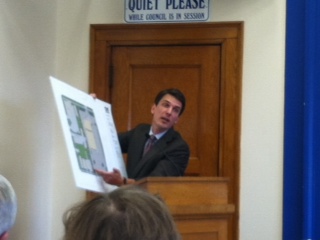 Attorney Donner shows alderman CVS site plan Attorney Donner shows alderman CVS site plan