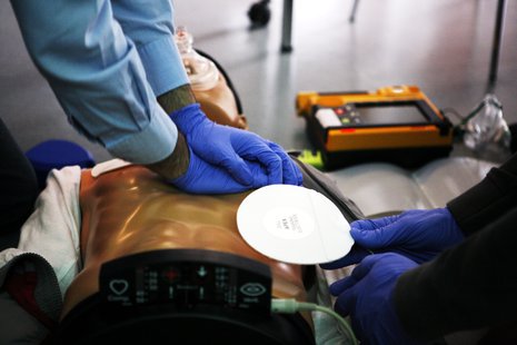 C.P.R. being performed on a dummy C.P.R. being performed on a dummy