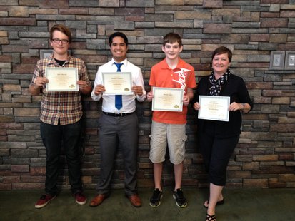 Entry winners for this year's Sheboygan County Service Providers video contest pose with their certificates. Entry winners for this year's Sheboygan County Service Providers video contest pose with their certificates.