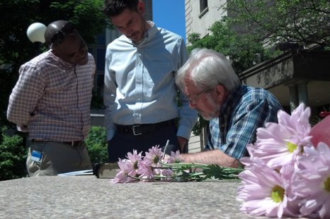 Michael Vinson, left, and Todd Kane, middle, both of Green Bay, sign marriage papers outside the Brown County Courthouse June 9, 2014. The two became the first male same-sex couple to marry in Brown County. (Photo from: FOX 11). Michael Vinson, left, and Todd Kane, middle, both of Green Bay, sign marriage papers outside the Brown County Courthouse June 9, 2014. The two became the first male same-sex couple to marry in Brown County. (Photo from: FOX 11).