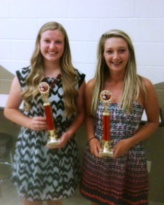 (L-R) )2014 Coldwater High School Varsity Girls Soccer co-MVP's Shelby Bowers and Maggie Morrison (L-R) )2014 Coldwater High School Varsity Girls Soccer co-MVP's Shelby Bowers and Maggie Morrison