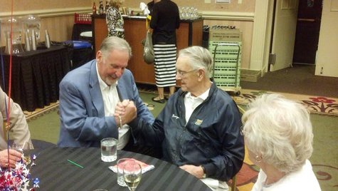 Fargo Mayor Dennis Walaker chats with supporters Fargo Mayor Dennis Walaker chats with supporters