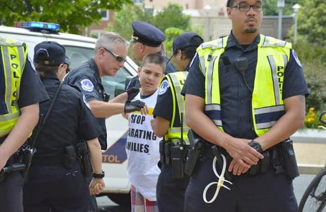 Estaban is arrested by Capitol Police. Estaban is arrested by Capitol Police.