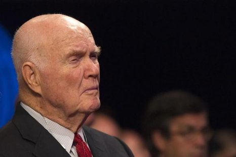 Retired astronaut and former U.S. Senator John Glenn looks on during the first day of the Clinton Global Initiative 2012 (CGI) meeting in New York, September 23, 2012.
CREDIT: REUTERS/LUCAS JACKSON Retired astronaut and former U.S. Senator John Glenn looks on during the first day of the Clinton Global Initiative 2012 (CGI) meeting in New York, September 23, 2012.
CREDIT: REUTERS/LUCAS JACKSON