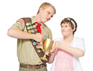 Steven Marienau and Natalie Allcock vie for the prize as two of the quirky adolescents in PRT's '25th Annual Putnam County Spelling Bee.' The musical runs in SDSU's Doner Auditorium through June 15. (SDSU.edu) Steven Marienau and Natalie Allcock vie for the prize as two of the quirky adolescents in PRT's '25th Annual Putnam County Spelling Bee.' The musical runs in SDSU's Doner Auditorium through June 15. (SDSU.edu)