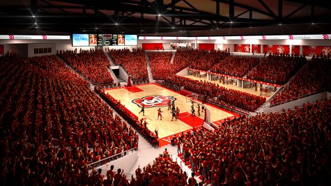 Artists rendering of the inside of USD's new 6,000 seat basketball and volleyball arena. Image Courtesy: USD Artists rendering of the inside of USD's new 6,000 seat basketball and volleyball arena. Image Courtesy: USD
