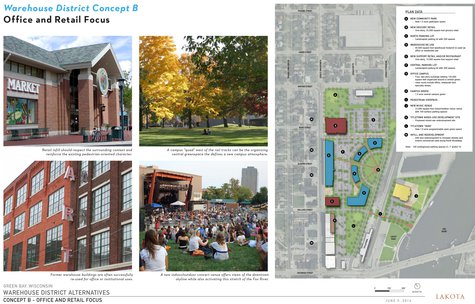 Warehouse District Alternatives - Concept B. (Photo from: City of Green Bay). Warehouse District Alternatives - Concept B. (Photo from: City of Green Bay).