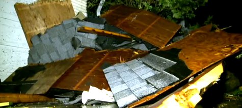 Madison storm damage on Monday June 16, 2014. (Photo from: FOX 11/YouTube). Madison storm damage on Monday June 16, 2014. (Photo from: FOX 11/YouTube).