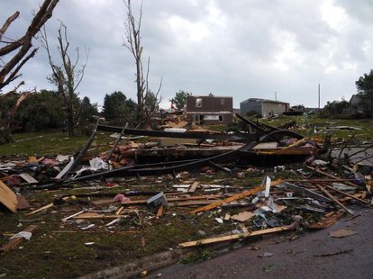 Tornado damage in Wessington Springs, SD 6/18/14 - Photo courtesy South Dakota Highway Patrol Facebook Tornado damage in Wessington Springs, SD 6/18/14 - Photo courtesy South Dakota Highway Patrol Facebook