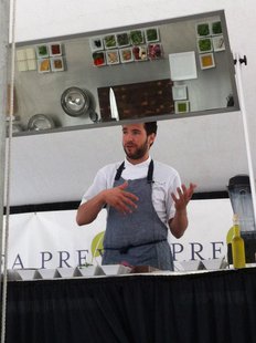 Cooking demonstration feature Three Three Five Chef Christopher Mangless at Savour Green Bay. (Photo from: Facebook/Mosaic Arts Inc.) Cooking demonstration feature Three Three Five Chef Christopher Mangless at Savour Green Bay. (Photo from: Facebook/Mosaic Arts Inc.)