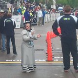 Grandma cheering on the finishers of the 1/2 Marathon Grandma cheering on the finishers of the 1/2 Marathon