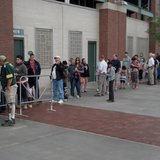 Fans line up at Lambeau Field June 23, 2014, to buy tickets for Packers Family Night, presented by Bellin Health. (Photo from: FOX 11). Fans line up at Lambeau Field June 23, 2014, to buy tickets for Packers Family Night, presented by Bellin Health. (Photo from: FOX 11).