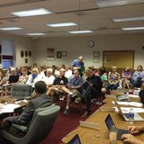 Several dozen retired and current SASD teachers await their turn to speak or hear discussion regarding the future of long term care benefits. Several dozen retired and current SASD teachers await their turn to speak or hear discussion regarding the future of long term care benefits.