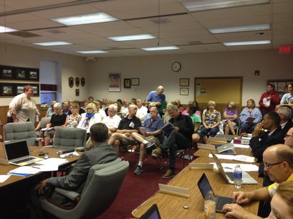 Several dozen retired and current SASD teachers await their turn to speak or hear discussion regarding the future of long term care benefits. Several dozen retired and current SASD teachers await their turn to speak or hear discussion regarding the future of long term care benefits.