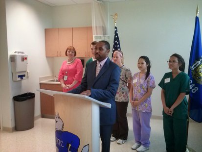 Department of Workforce Development Secretary Reggie Newson announces new funding for youth apprenticeships at Northcentral Technical College (taken by Raymond Neupert 6/24/15) Department of Workforce Development Secretary Reggie Newson announces new funding for youth apprenticeships at Northcentral Technical College (taken by Raymond Neupert 6/24/15)