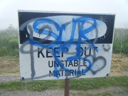 A photo of the vandalism to the area of the Manitowoc Breakwater Lighthouse and nearby dog park. (Photo from: City of Manitowoc Facebook page). A photo of the vandalism to the area of the Manitowoc Breakwater Lighthouse and nearby dog park. (Photo from: City of Manitowoc Facebook page).