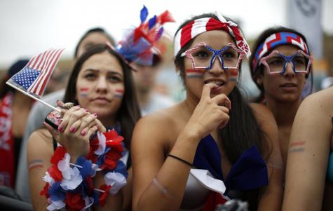 USA fans react during the 2014 World Cup Group G soccer match between Germany and the U.S. at a viewing party in Hermosa Beach, California June 26, 2014. CREDIT: REUTERS/LUCY NICHOLSON USA fans react during the 2014 World Cup Group G soccer match between Germany and the U.S. at a viewing party in Hermosa Beach, California June 26, 2014. CREDIT: REUTERS/LUCY NICHOLSON