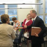 Attorney James Macy speaks with Wausau City Attorney Anne Jacobson and Council Member Sherry Abitz before leaving Committee of the Whole meeting Attorney James Macy speaks with Wausau City Attorney Anne Jacobson and Council Member Sherry Abitz before leaving Committee of the Whole meeting