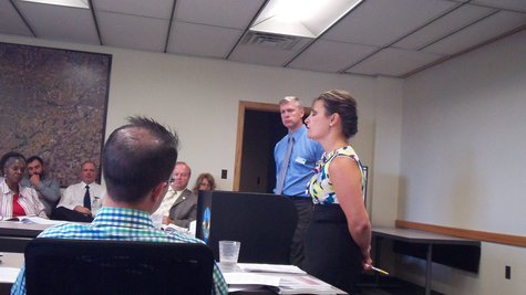 Joanne Johnson and Mike Warden of the Kalamazoo County Road Commission present their objections to the KATS proposal to County Commisisoners. Joanne Johnson and Mike Warden of the Kalamazoo County Road Commission present their objections to the KATS proposal to County Commisisoners.