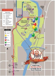 Map of events for Sioux Falls Fourth of July Celebration. (SF.gov) Map of events for Sioux Falls Fourth of July Celebration. (SF.gov)