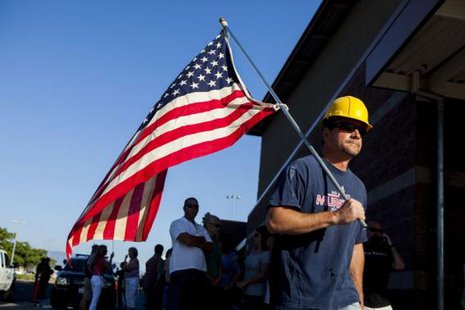 Murrieta resident Paul Hathaway, who is opposed to undocumented immigrant being brought to the city, heads into a town hall meeting to discuss the processing of undocumented immigrants in Murrieta, More...
CREDIT: REUTERS/SAM HIDGSON Murrieta resident Paul Hathaway, who is opposed to undocumented immigrant being brought to the city, heads into a town hall meeting to discuss the processing of undocumented immigrants in Murrieta, More...
CREDIT: REUTERS/SAM HIDGSON