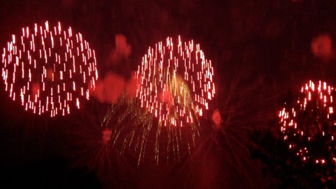 Fireworks lights up the sky. Fireworks lights up the sky.