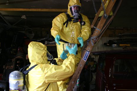 Meth clean-up. Photo, courtesy of the Department Of Justice Meth clean-up. Photo, courtesy of the Department Of Justice
