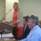 Dr. Kathleen Williams addresses Wausau City Council as Dr. Jeff Lindell and Franklin Elementary School Principal Jon Euting look on. Dr. Kathleen Williams addresses Wausau City Council as Dr. Jeff Lindell and Franklin Elementary School Principal Jon Euting look on.