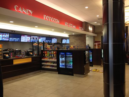 A view of the renovated concessions areas in Sheboygan Marcus Theater. A view of the renovated concessions areas in Sheboygan Marcus Theater.