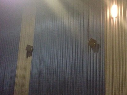 A view of a few of the around three dozen speakers in the one auditorium that is equipped with the Dolby Atmos sound system. A view of a few of the around three dozen speakers in the one auditorium that is equipped with the Dolby Atmos sound system.