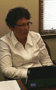 Coldwater Superintendent Dr Tina Kerr at school board meeting July 14, 2014 Coldwater Superintendent Dr Tina Kerr at school board meeting July 14, 2014