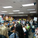 Dozens of people came out to show support and opposition to a proposed Walmart in Green Bay's Broadway District on July 15, 2014. (Photo Copyright Midwest Communications, Inc.) Dozens of people came out to show support and opposition to a proposed Walmart in Green Bay's Broadway District on July 15, 2014. (Photo Copyright Midwest Communications, Inc.)