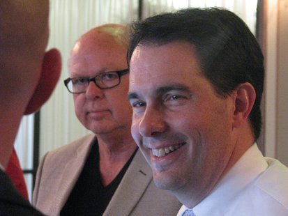 John Noel (L) and Governor Scott Walker (R). John Noel (L) and Governor Scott Walker (R).