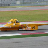 Sunseeker making its way around the three mile long track at the Course of the Americas in Texas. Sunseeker making its way around the three mile long track at the Course of the Americas in Texas.