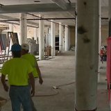 A view of work being done on the old Larsen Cannery as part of Titletown Brewing Company's expansion. (Photo from: FOX 11/YouTube). A view of work being done on the old Larsen Cannery as part of Titletown Brewing Company's expansion. (Photo from: FOX 11/YouTube).