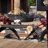 Lumberjacks ( Matt Bolton and Andy Colle in the crosscut saw event at the Great Alaskan Lumberjack Show in Ketchikan, Alaska by WKnight via Wikicommons.com) Lumberjacks ( Matt Bolton and Andy Colle in the crosscut saw event at the Great Alaskan Lumberjack Show in Ketchikan, Alaska by WKnight via Wikicommons.com)