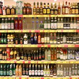 A selection of hard liquors. A selection of hard liquors.